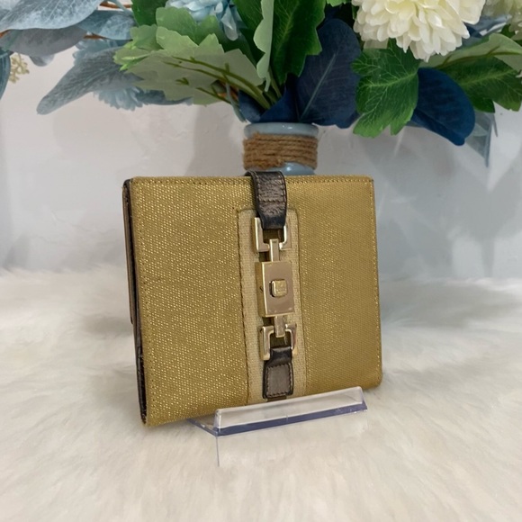 GUCCI Jackie Gold/Metallic Compact Wallet - Picture 4 of 15